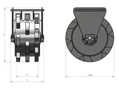 SC Equipment SC12 Compaction wheel dimension diagram